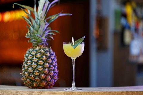 Fallegur ananaskokteill sem kemur úr smiðju Heimis Morthens og ber heitið Señor Pineapple.