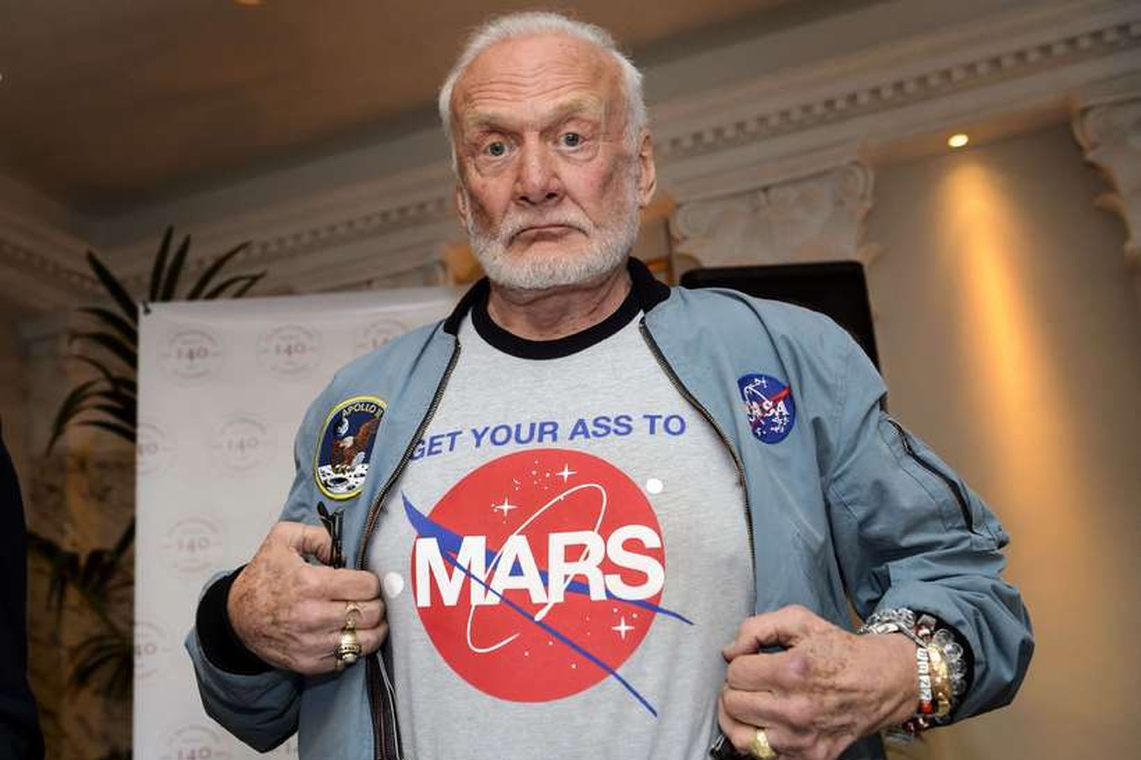 Buzz Aldrin, annar maðurinn til að stíga fæti á tunglið.
