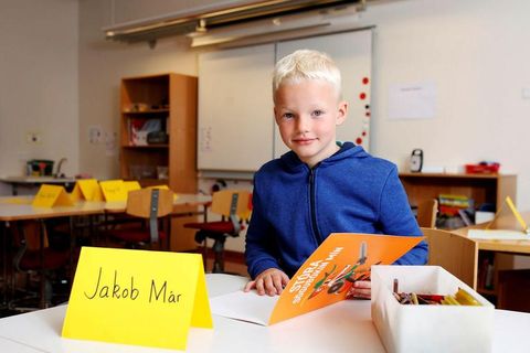 Jakob Már Kjartanson is excited about his first day at school.