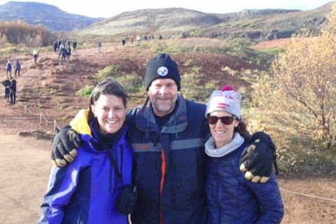 William Crawford with his two daughters, Bryce and Shannon on the morning of the terrible accident in Iceland.