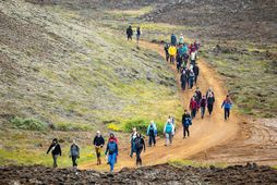 Fjöldi ferðamanna hefur lagt leið sína að gosstöðvunum síðustu daga.