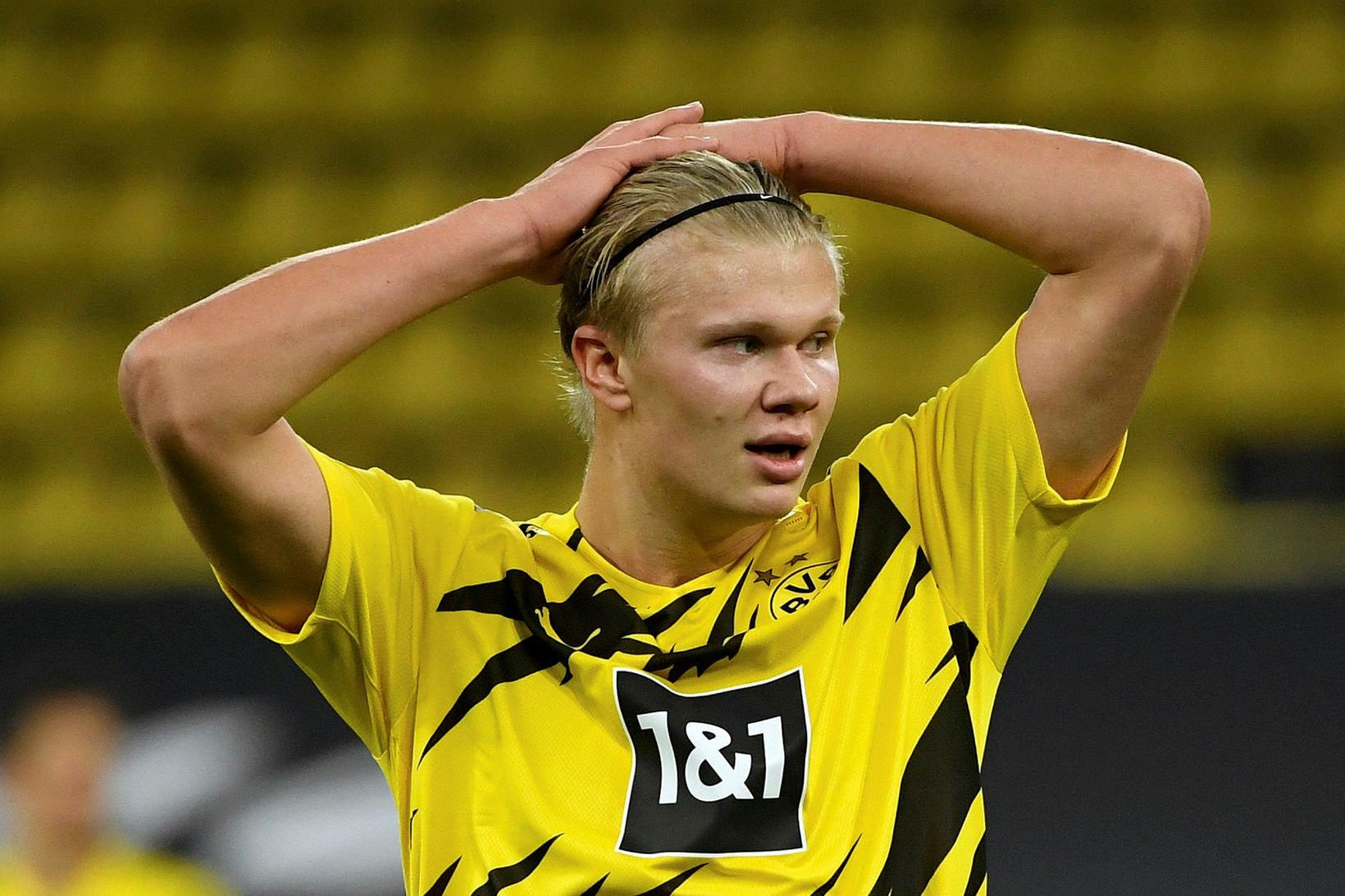 Erling Braut Håland í leik með Dortmund um síðustu helgi.
