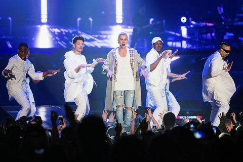 Justin Bieber at his opening Purpose World Tour gig in Seattle.