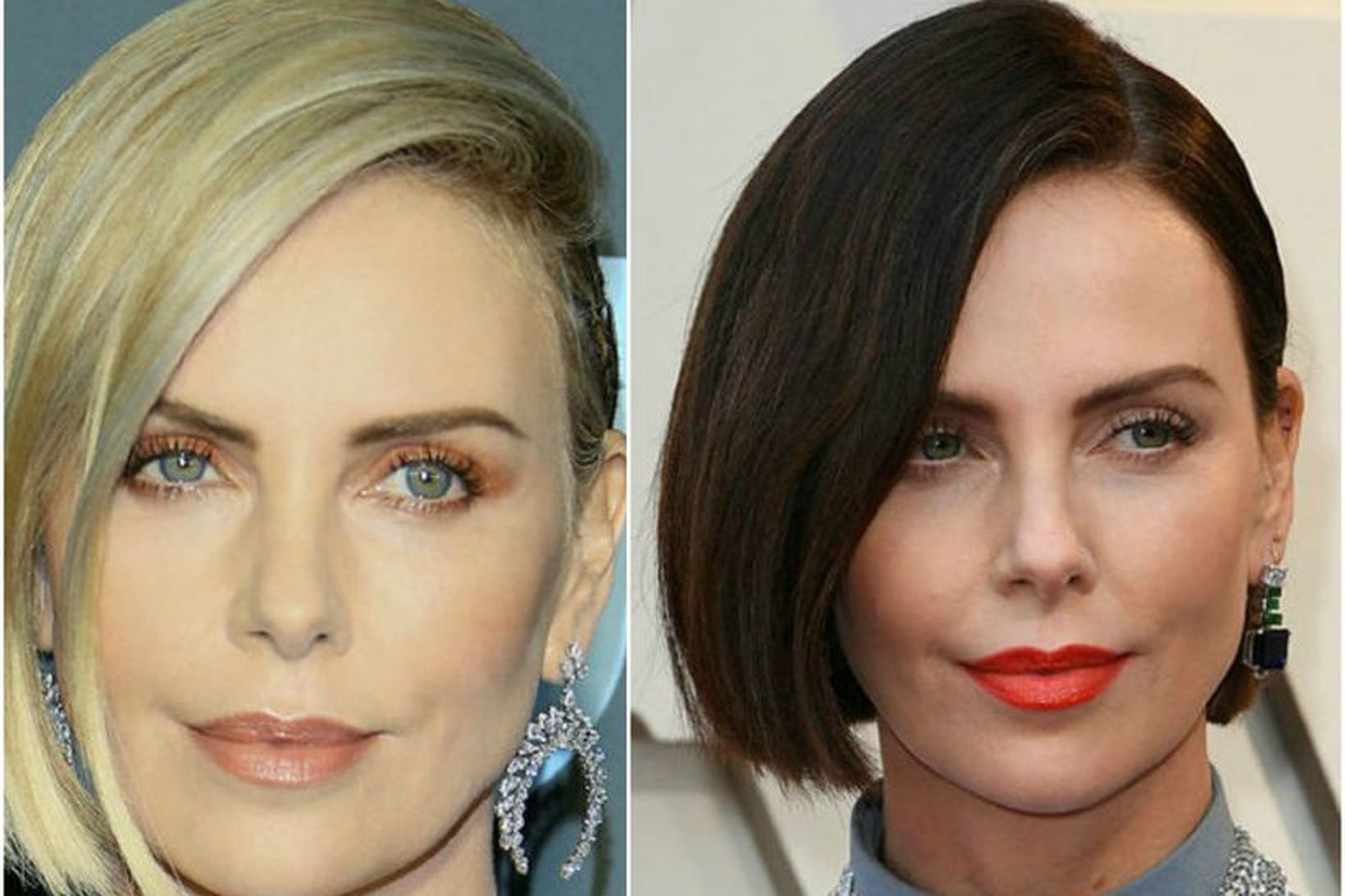 Charlize Theron lét lita á sér hárið fyrir Óskarinn.