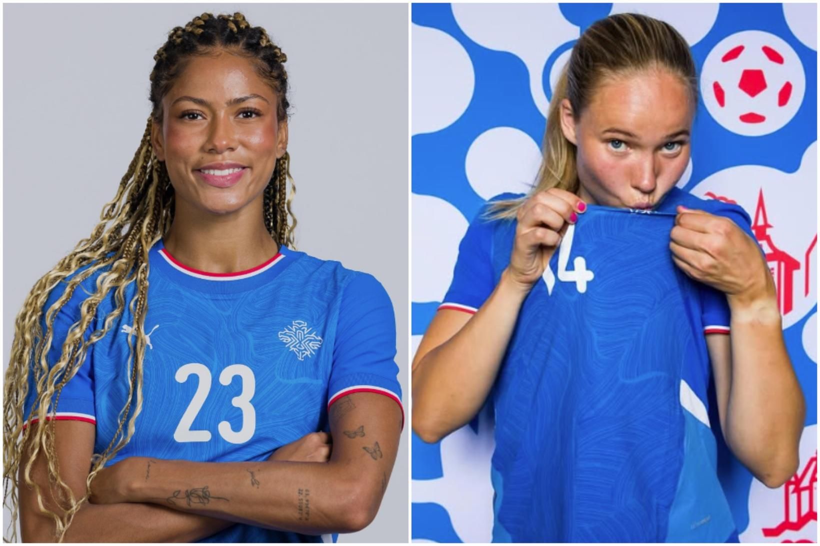 Sveindís Jane og Hlín Eiríksdóttir.