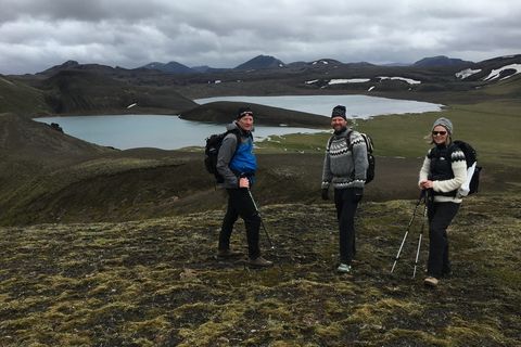 Dómadalsvatn to the left and the new lake to the right