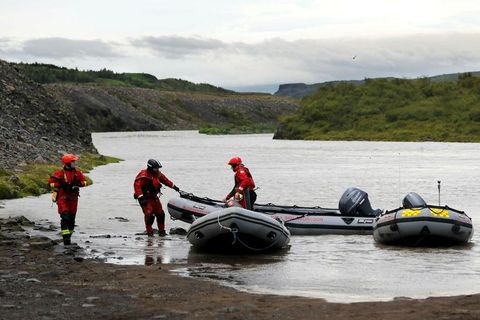 Search and rescue teams near the area where the body of Nika Begadze was found.