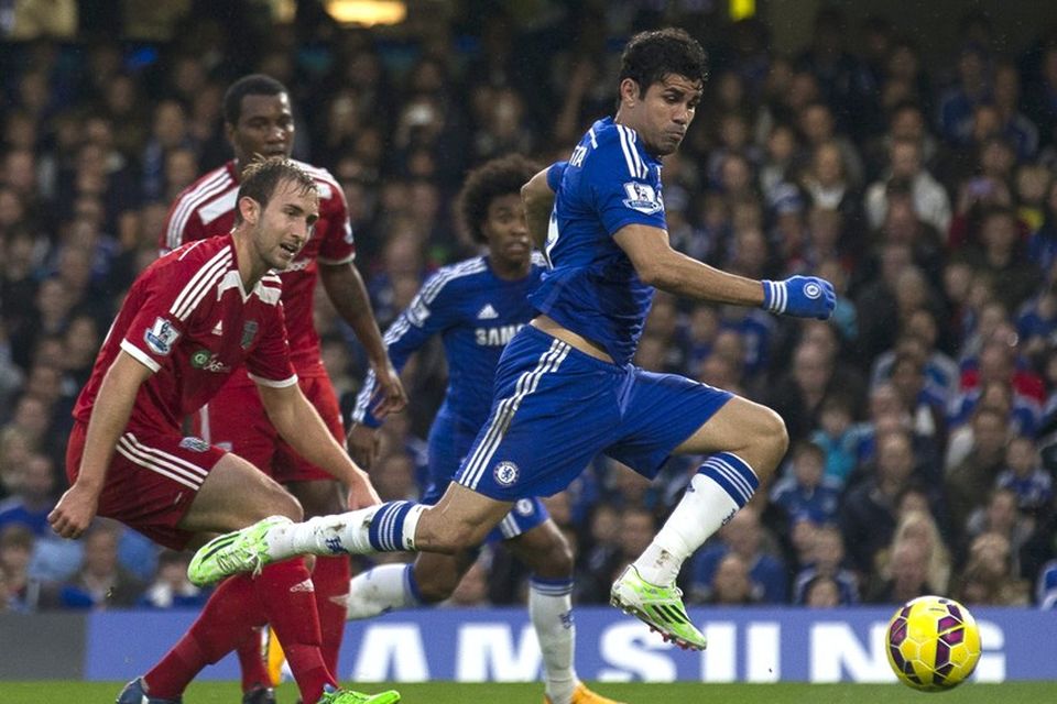 Diego Costa bætti við enn einu markinu fyrir Chelsea í dag.