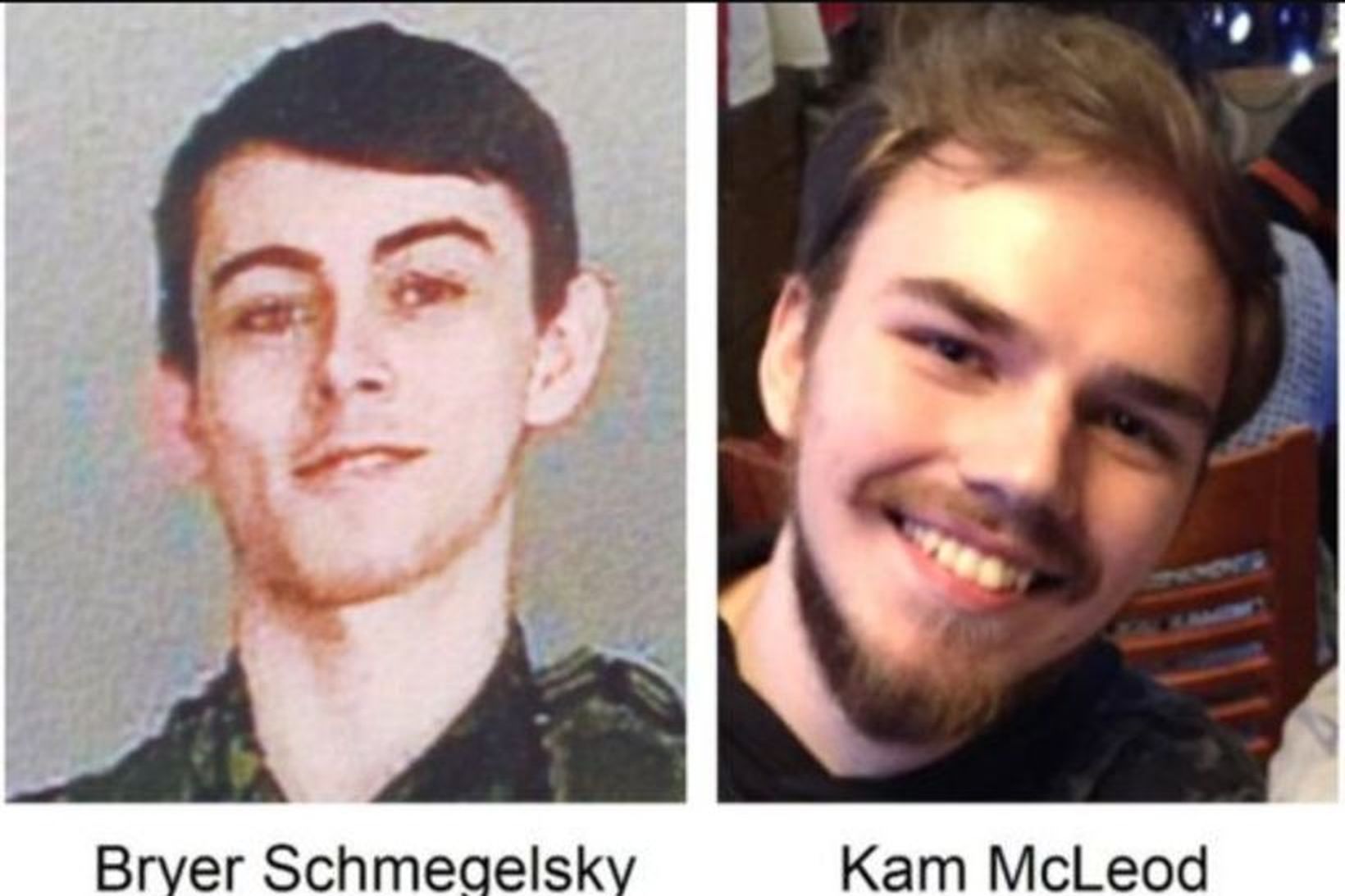 Þeir Kam McLeod, 19 ára, og Bryer Schmegelsky, 18 ára, …