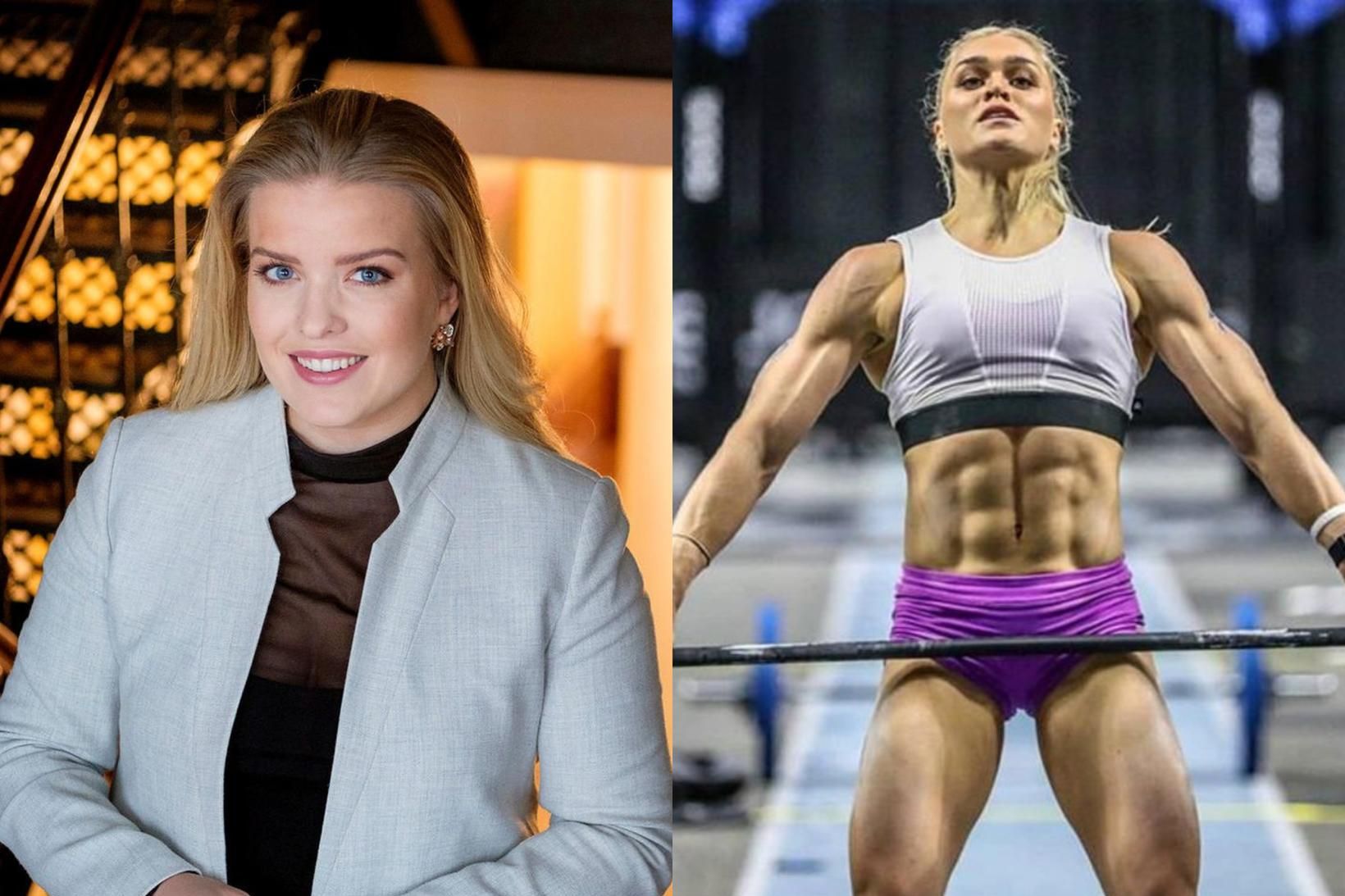 Áslaug Arna Sigurbjörnsdóttir dómsmálaráðherra og Katrín Tanja Davíðsdóttir ræddu saman …