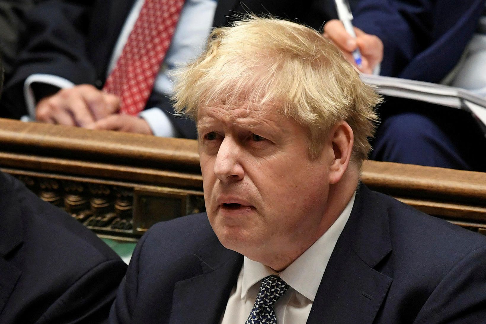 Boris Johnson í breska þinginu í gær, þar sem þátttaka …