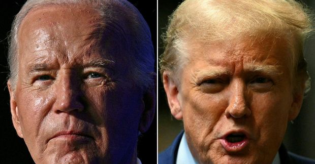 Joe Biden og Donald Trump mætast í kappræðum 27. júní.