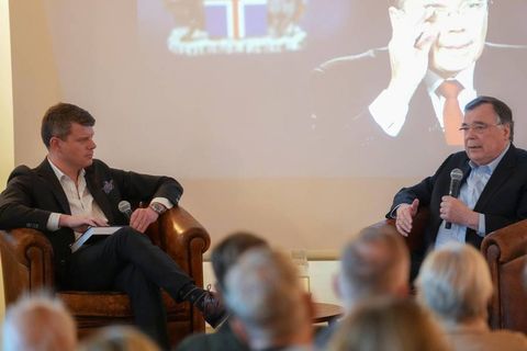 Stefán Einar Stefánsson og Geir H. Haarde.