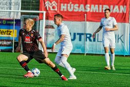 Daníel Hafsteinsson og Aron Sigurðarson í leiknum í kvöld.