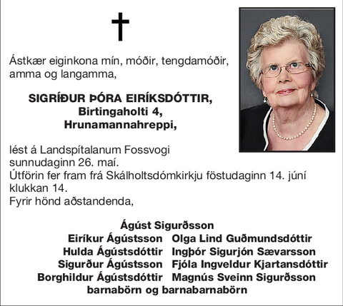 Sigríður Þóra Eiríksdóttir,