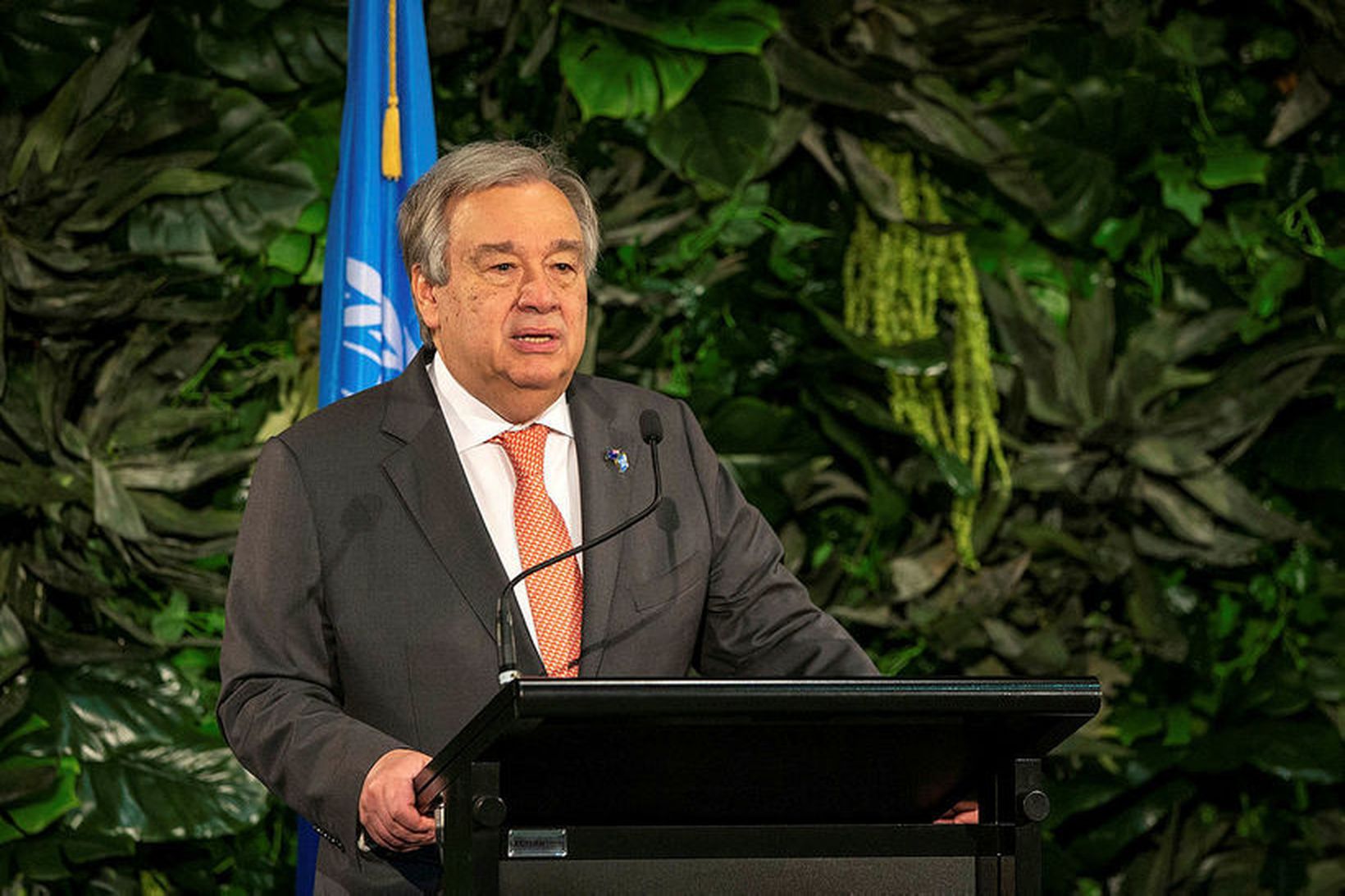 Antonio Guterres, framkvæmdastjóri Sameinuðu þjóðanna, er staddur á Nýja-Sjálandi og …