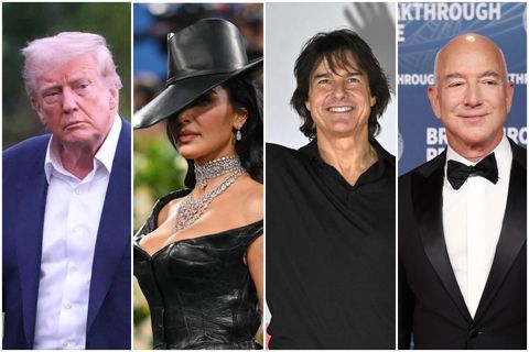 Þau vita hvað er að ferðast með lúxus. F.v. Donald Trump, Kim Kardashian, Tom Cruise …