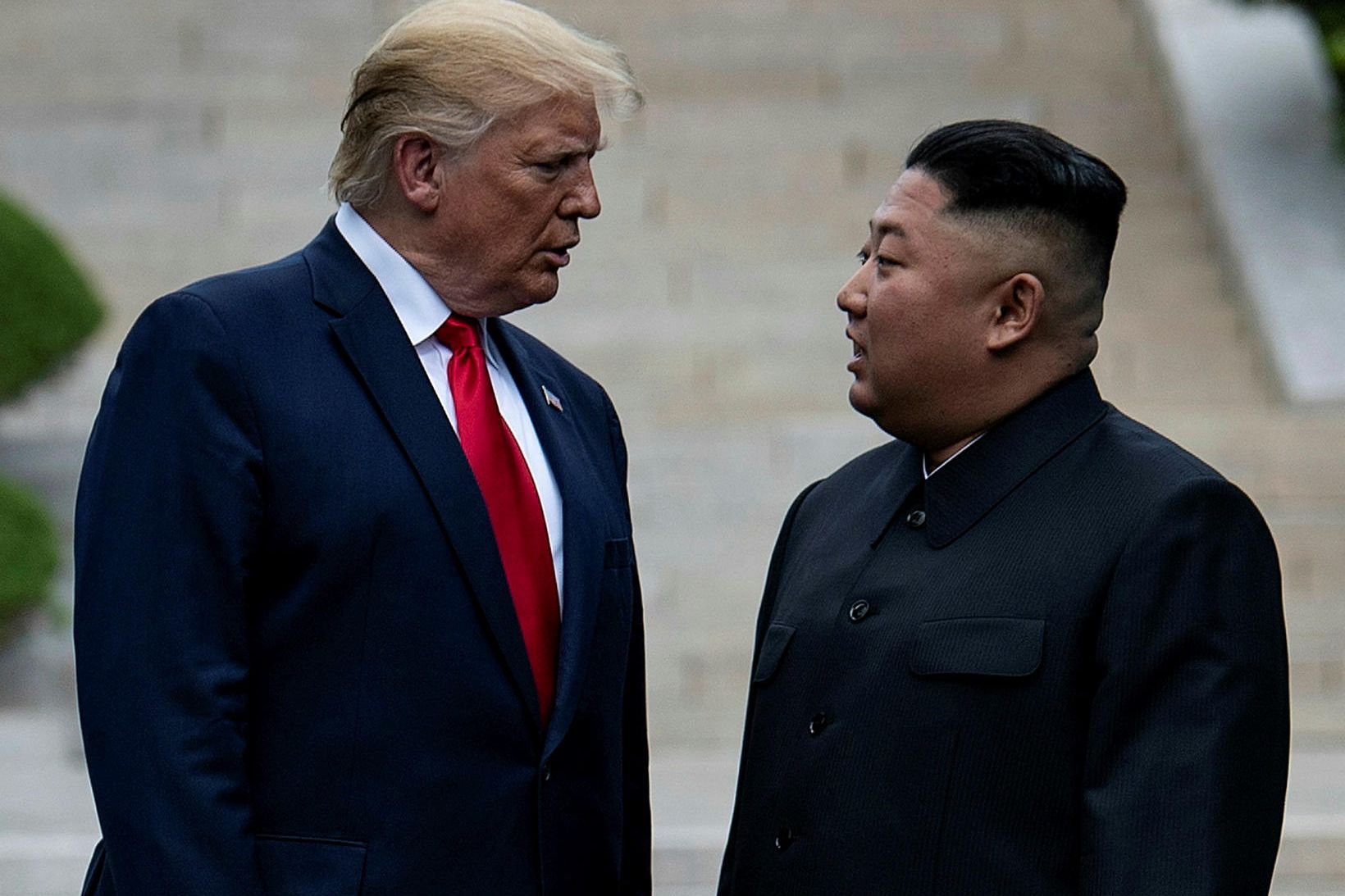 Donald Trump og Kim Jong Un.