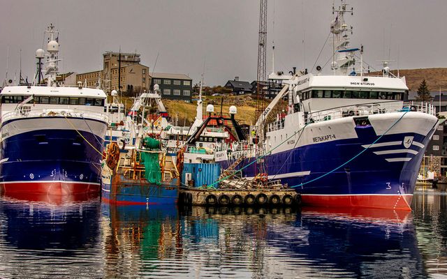 Rússneskir togarar í Þórshöfn Færeyjum. Rússnesk stjórnvöld hafa nú til skoðunar bann við innflutningi á …