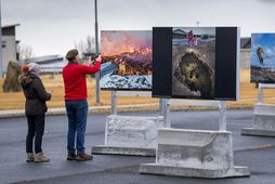 Tourists in Grindavík this week.