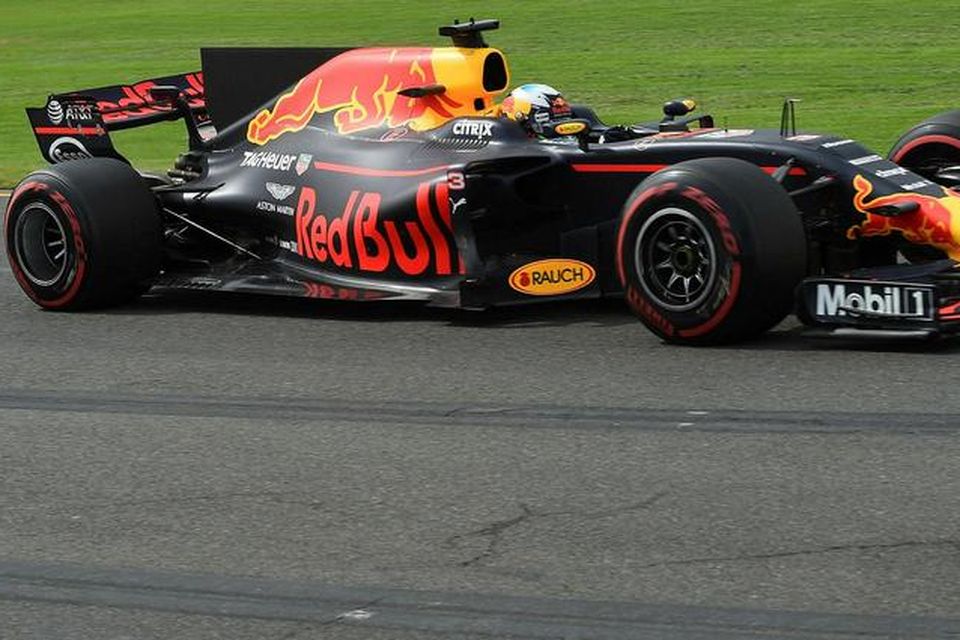 Daniel Ricciardo á Red Bull í Melbourne í morgun.