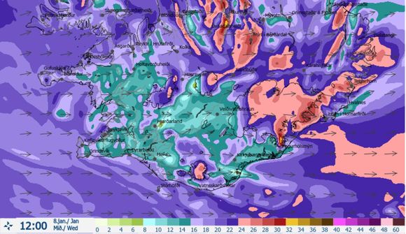 Vindur í hámarki frá hádegi austanlands