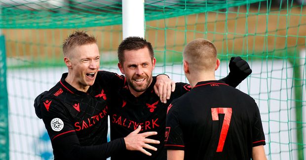 Patrick Pedersen, Gylfi Þór Sigurðsson og Aron Jóhannsson verða í eldlínunni í dag.