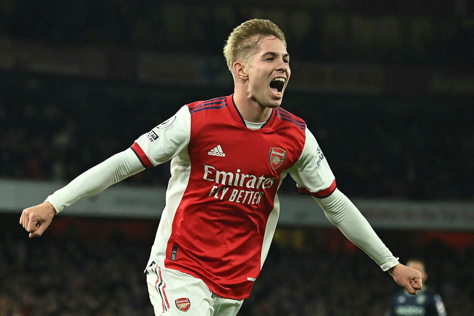 Emile Smith-Rowe skoraði sigurmark Arsenal í dag.