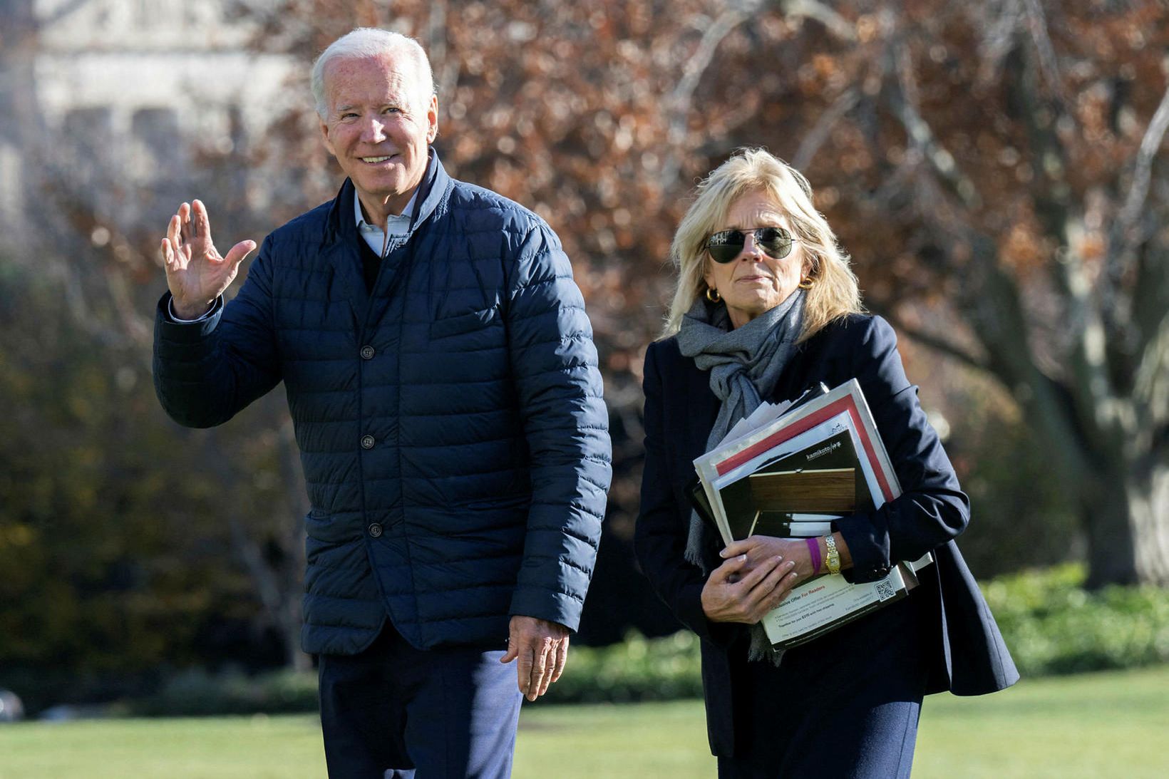 Joe Biden og forsetafrúin Jill Biden á sunnudaginn.