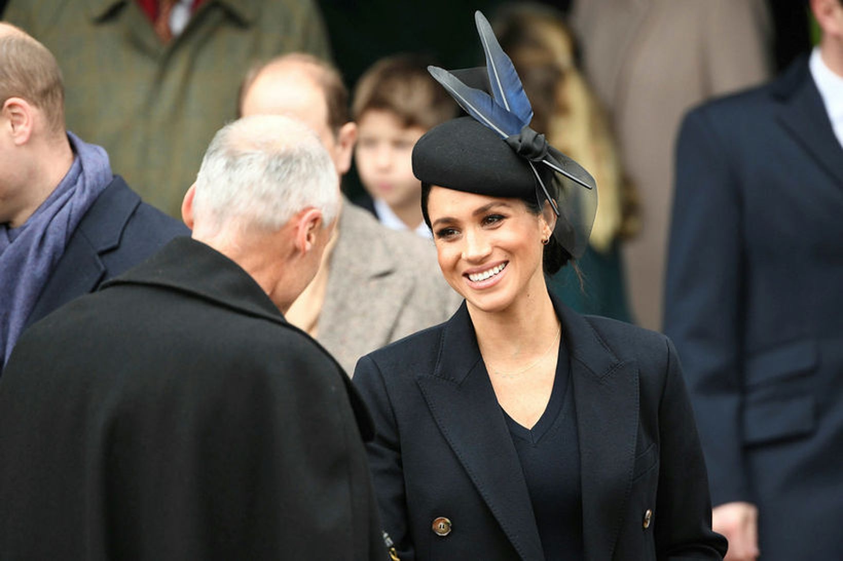 Meghan klæddist hönnun Victoriu Beckham á jóladag.