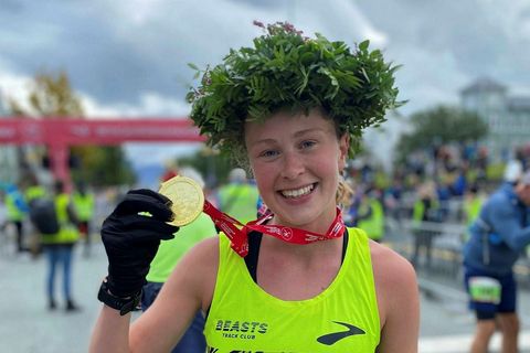 Andrea Kolbeinsdóttir was the first woman to cross the finish line for the fifth year in a row.