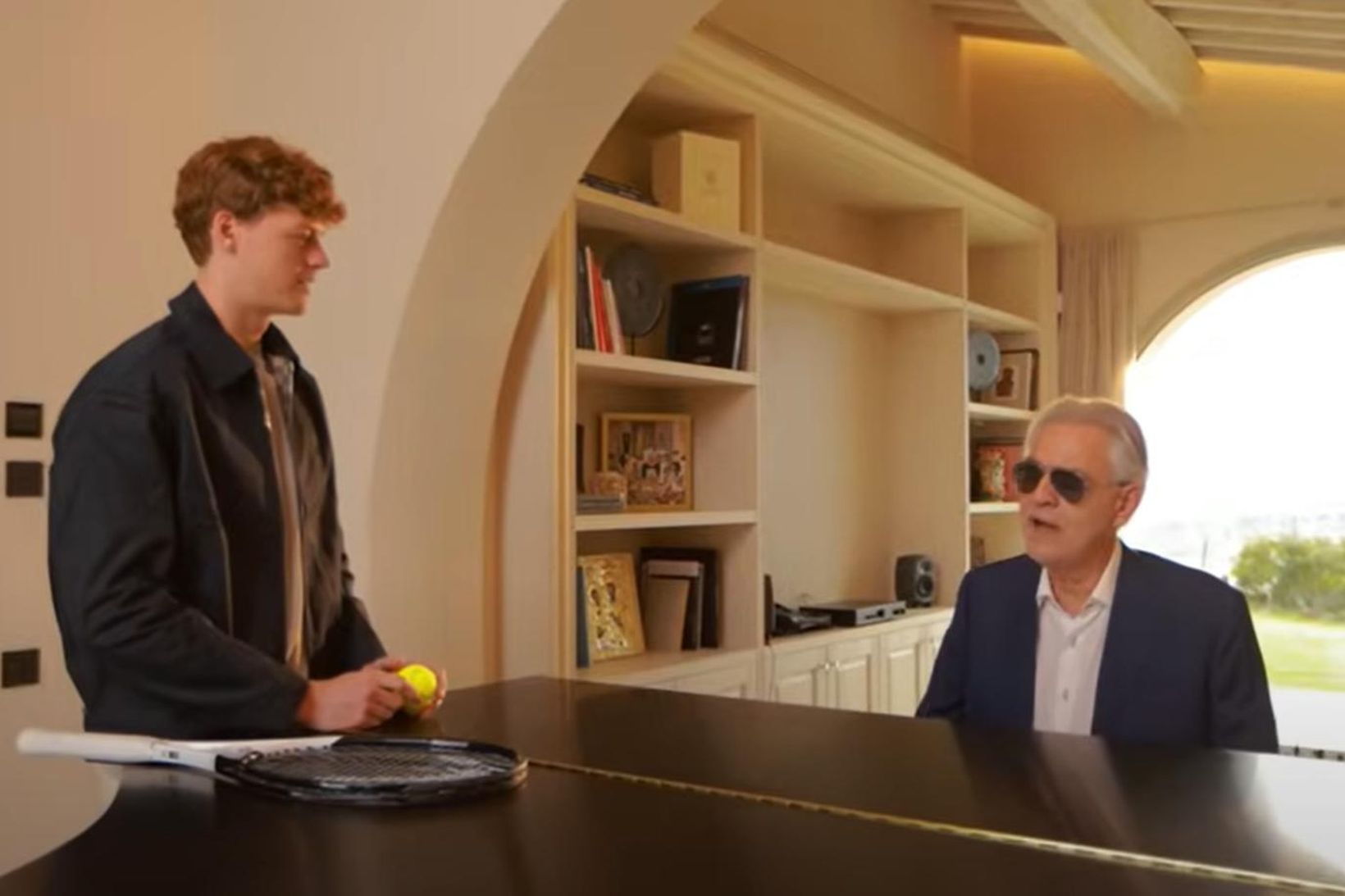 Jannik Sinner og Andrea Bocelli.