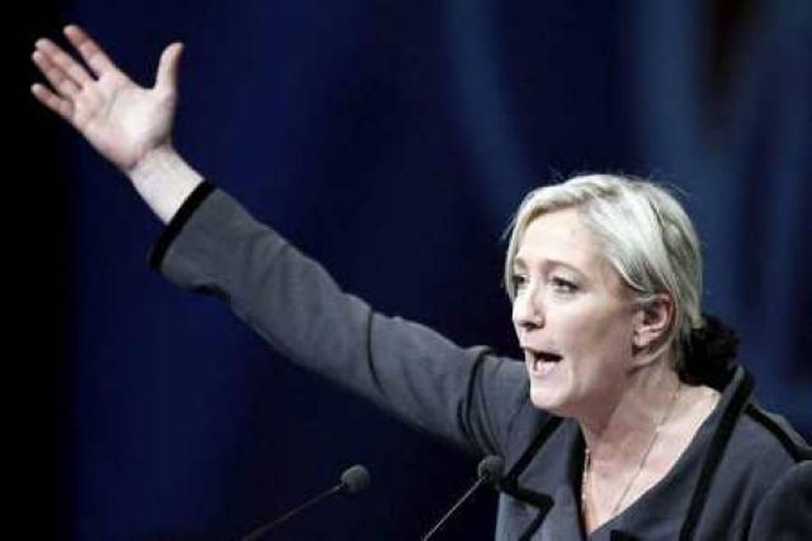 Marine le Pen, leiðtogi frönsku Þjóðfylkingarinnar (National Front).