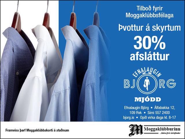 Björg Mjódd- skyrtur 30% afsláttur