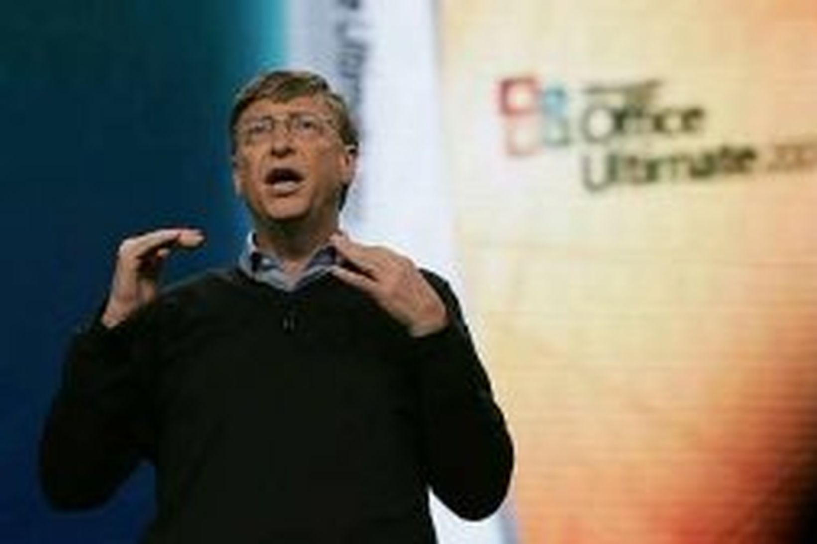 Bill Gates, stofnandi og stjórnarformaður Microsoft kynnir Vista í lok …