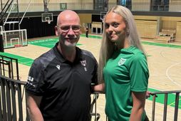 Inga Lea Ingadóttir ásamt þjálfaranum Einari Árna Jóhannssyni.