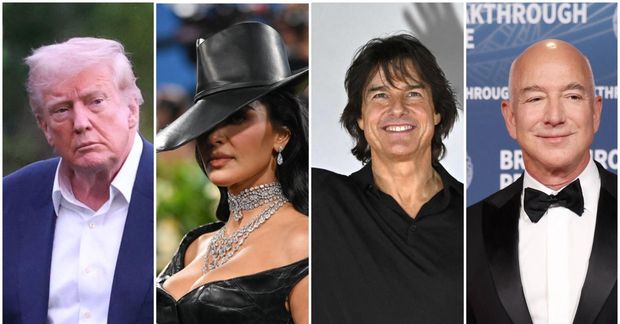 Þau vita hvað er að ferðast með lúxus. F.v. Donald Trump, Kim Kardashian, Tom Cruise …