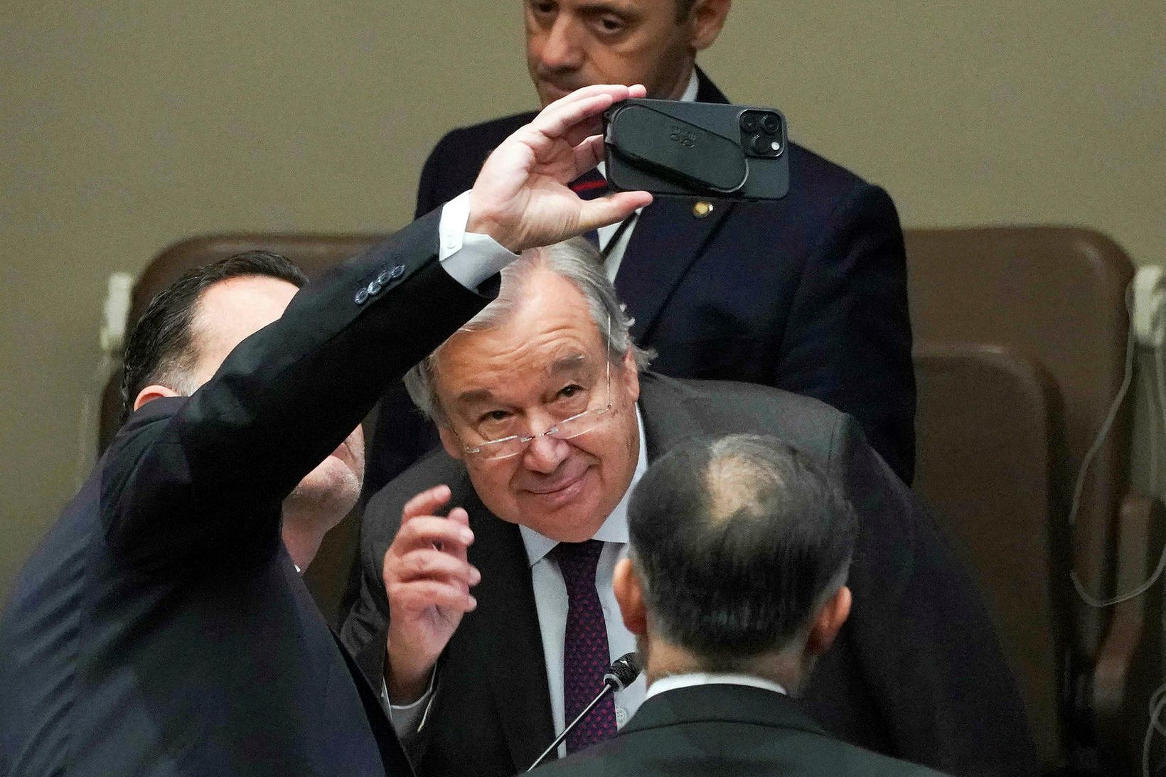 Antonio Guterres á ráðstefnunni fyrr í dag.