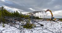 Rafmagnsmöstur feld á Hólmsheiði