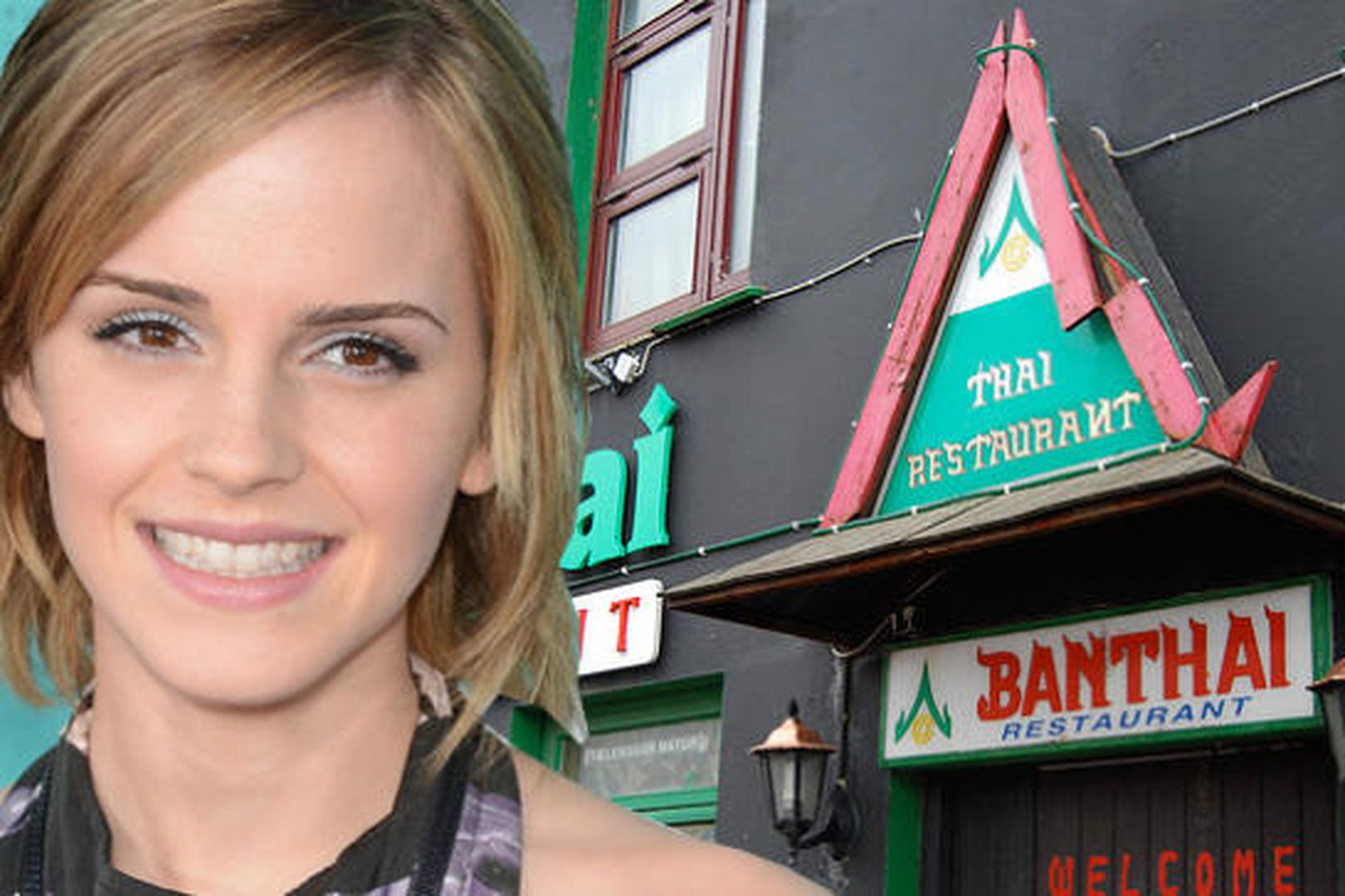 Emma Watson borðaði á Banthai í gærkvöldi ásamt vinum sínum.