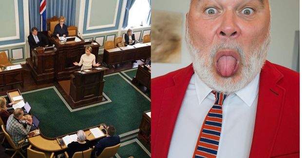 Logi Einarsson unnar framan í fólk.