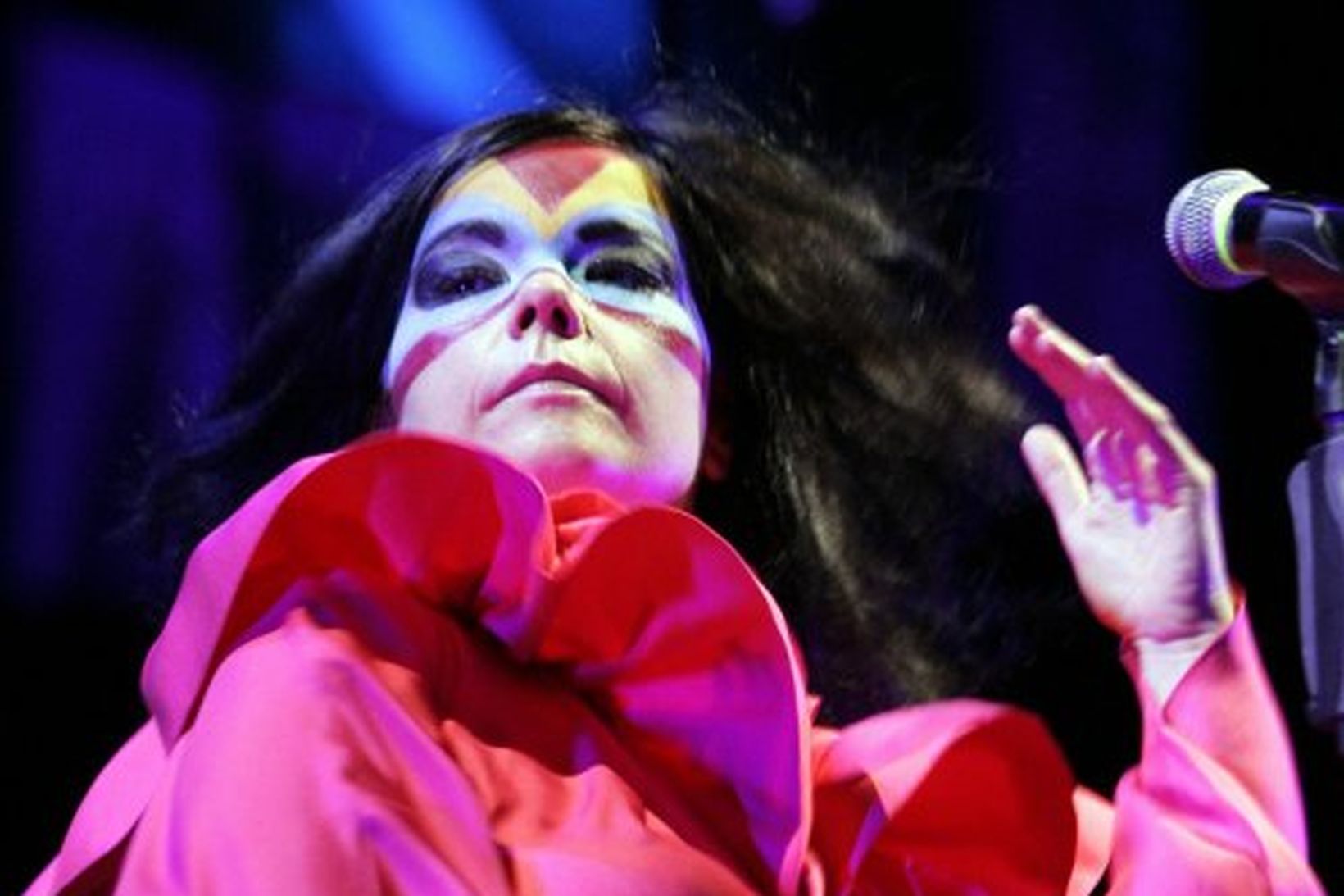 Björk á sviði á Paleo tónlistarhátíðinni í Sviss á síðasta …