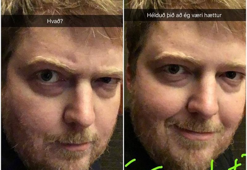Icelandic Prime Minister Sigmundur Davíð Gunnlaugsson posted a photograph of himself on Snapchat with a new beard.