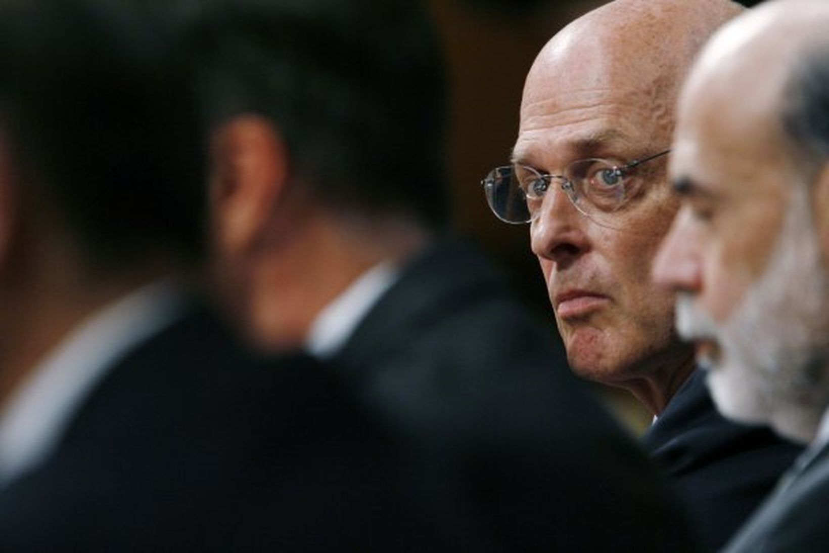 Henry Paulson og Ben Bernanke á fundi bankanefndar Bandaríkjanna.