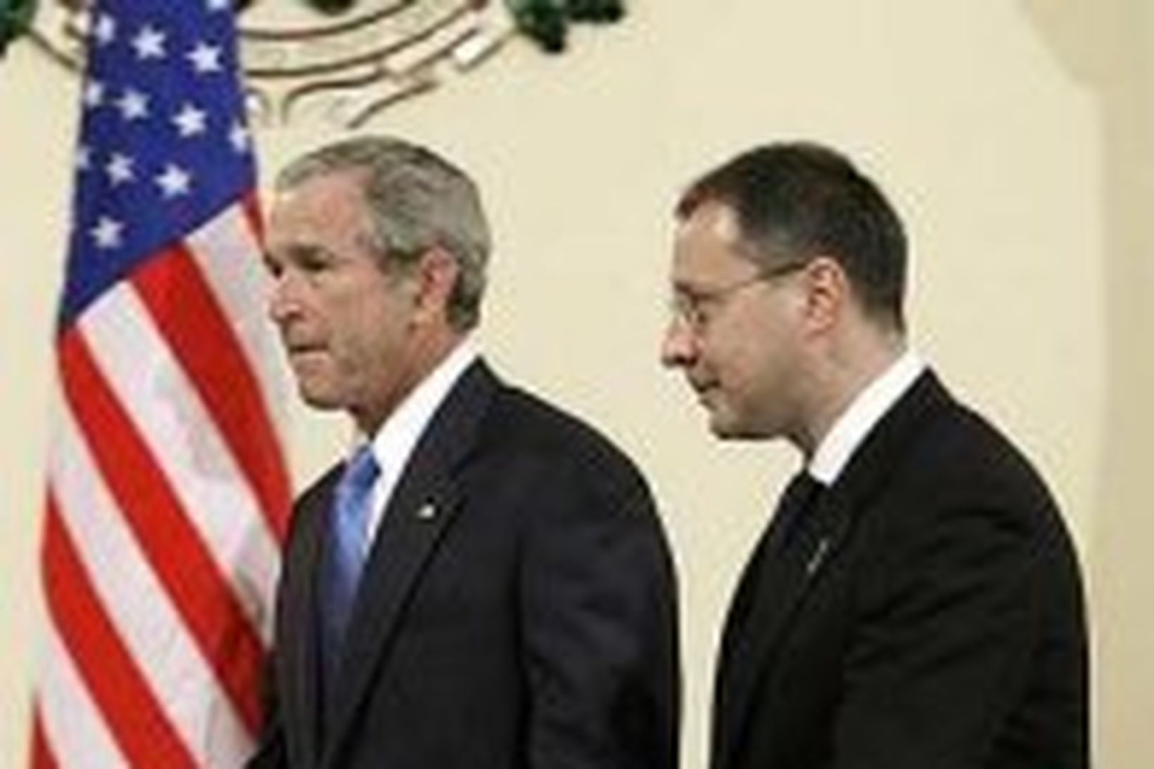 George W. Bush ásamt forsætisráðherra Búlgaríu, Sergey Stanishev