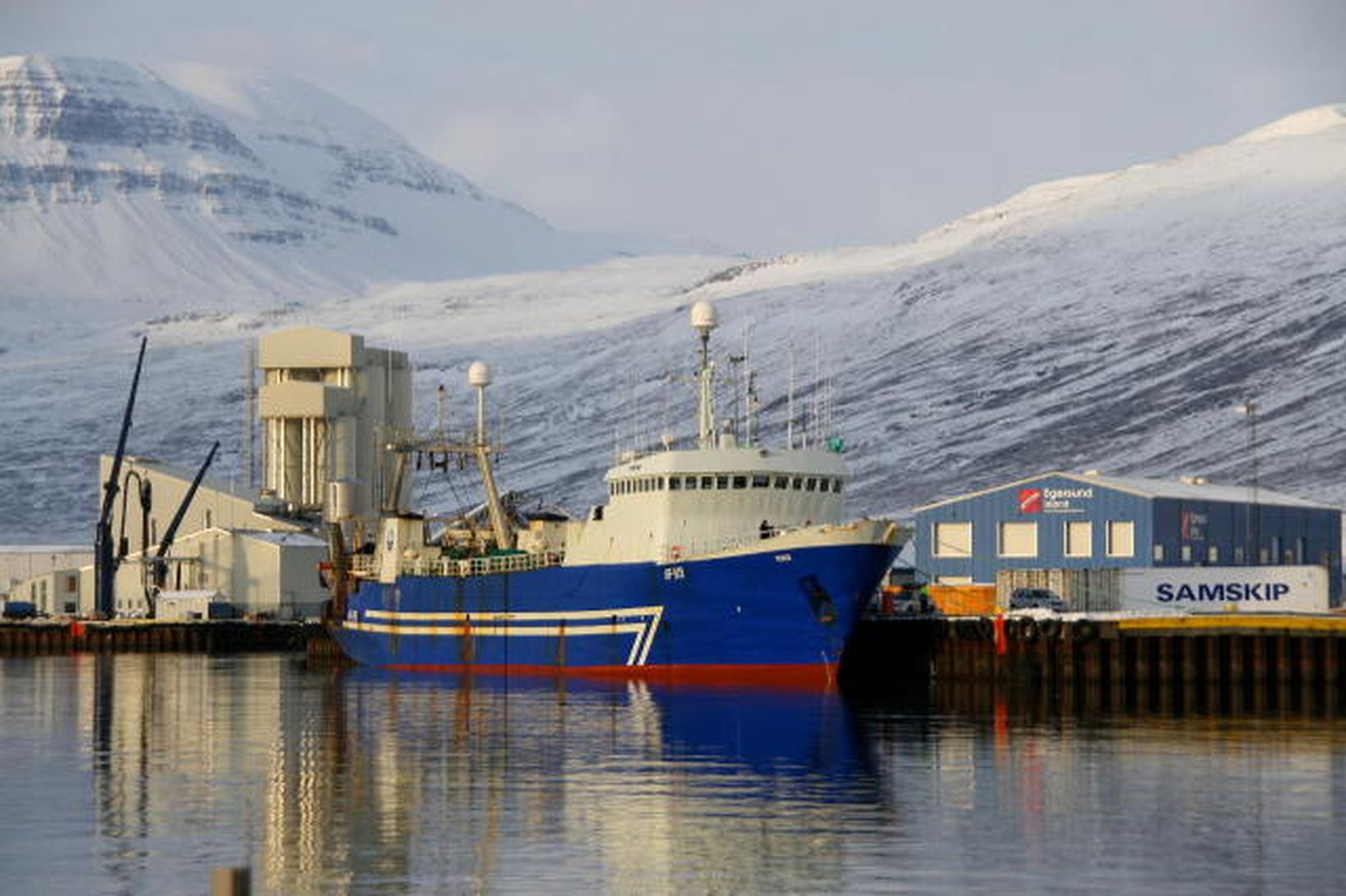 Venus í Eskifjarðarhöfn í dag.