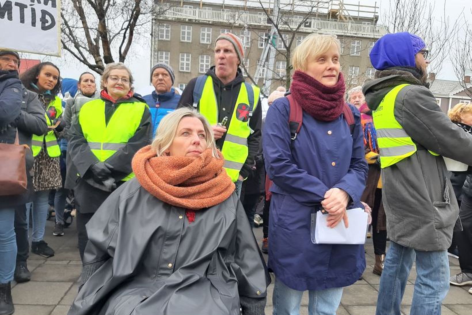 Þuríður Harpa Sigurðardóttir formaður Öryrkjabandalagsins og Sólveig Anna Jónsdóttir formaður …