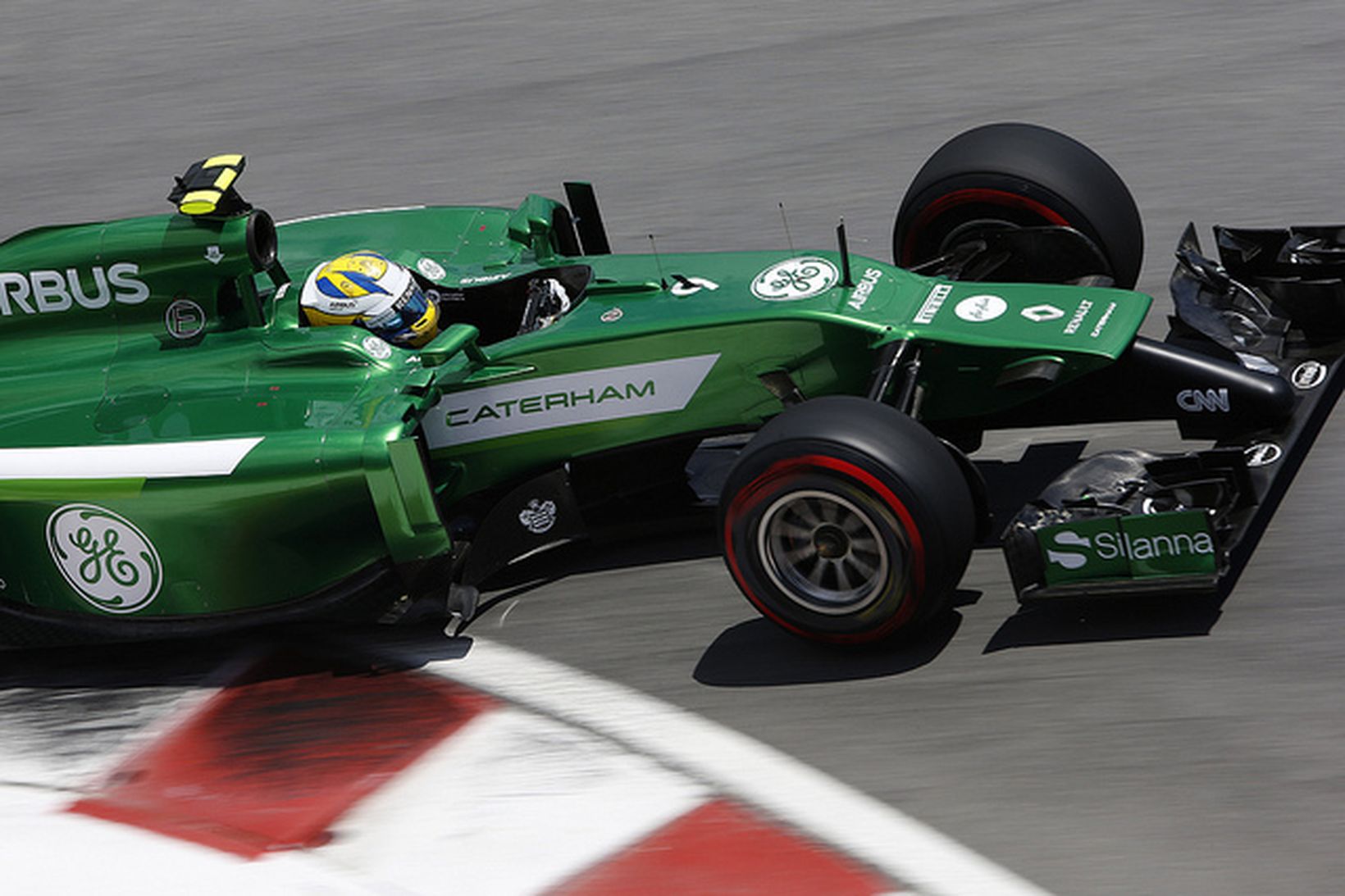 Marcus Ericsson á ferð á Caterhambíl.