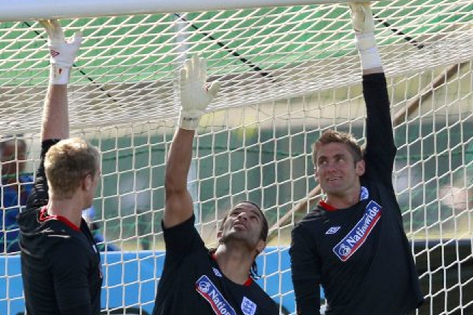 Ensku landsliðsmarkverðirnir, Joe Hart, David James og Robert Green á …