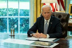 Joe Biden, forseti Bandaríkjanna, er ánægður.